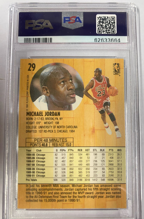 1991 FLEER MICHAEL JORDAN #29 PSA 7