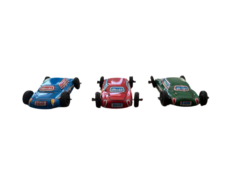 Vintage Made In Japan Tin Toy Car Set