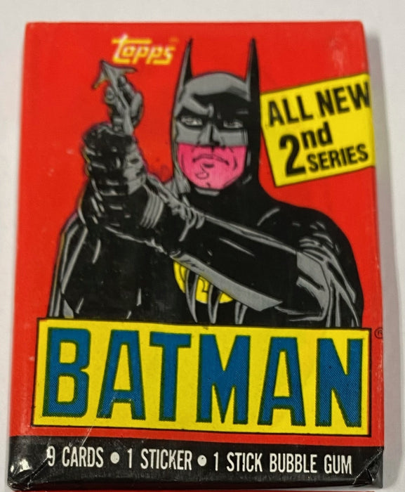 1989 Topps Batman: The Movie Series 2 JOKER & BATMAN 2 PACK SET Sealed Trading Card Wax Pack - 9 Cards - 1 Sticker - 1 Stick of Gum