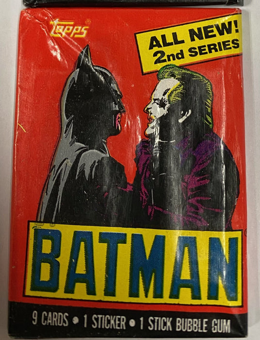 1989 Topps Batman: The Movie Series 2 JOKER & BATMAN 2 PACK SET Sealed Trading Card Wax Pack - 9 Cards - 1 Sticker - 1 Stick of Gum