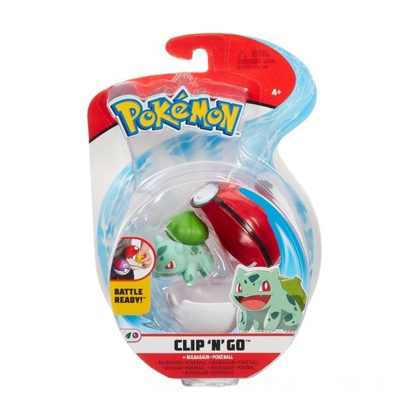 Pokemon Clip n Go Ball Assortment - Bulbasaur + Poke Ball