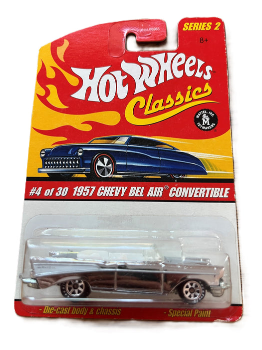 HOT WHEELS SERIES 2 CLASSICS #4 of 30 1957 CHEVY BEL AIR CONVERTIBLE CHROME