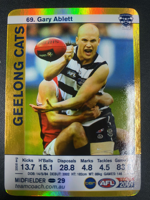 AFL Team 2009 Gold Gary Ablett Junior Geelong Cats Card #69