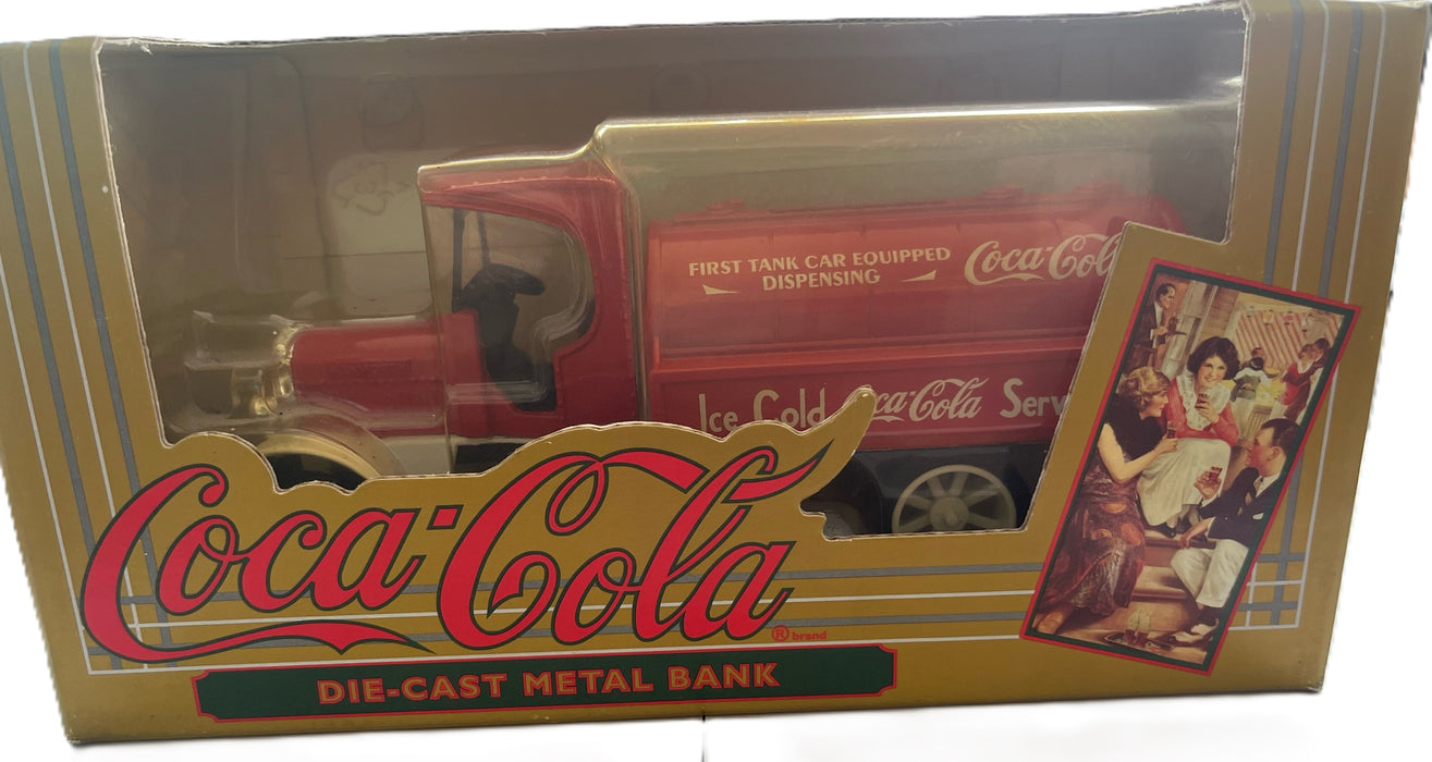 Vintage 1994 Kenworth Coca Cola Tanker Truck Die Cast Metal Coin Bank - Sealed