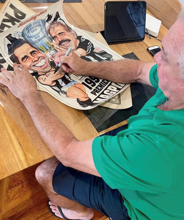 Collingwood At Last  1990 AFL Premiers Poster - Signed by Tony Shaw (1990 Collingwood FC Captain)