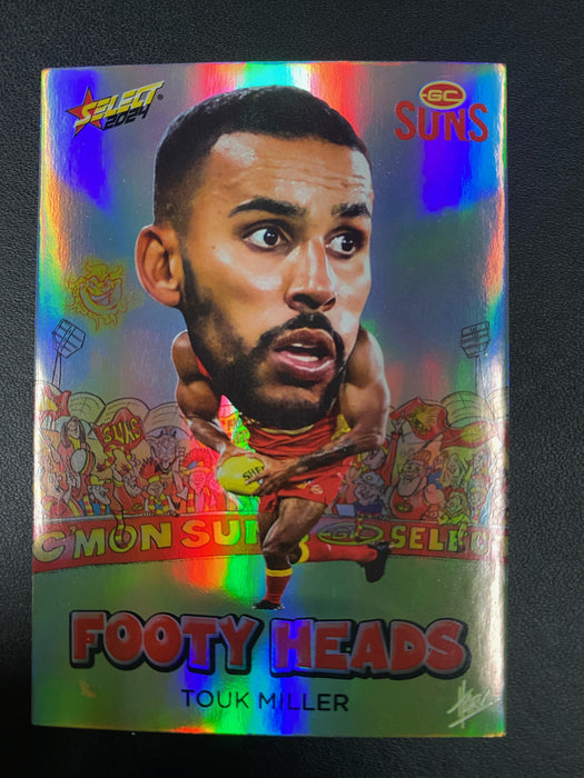 2024 Select AFL Footy Stars Footy Heads Touk Miller Gold Coast Suns FH44